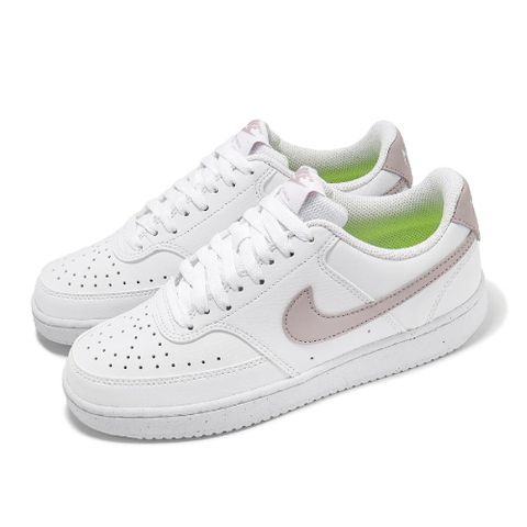 NIKE 耐吉 休閒鞋 Court Vision Next Nature 女鞋 白 鉑紫 復古 皮革 運動鞋 DH3158-109