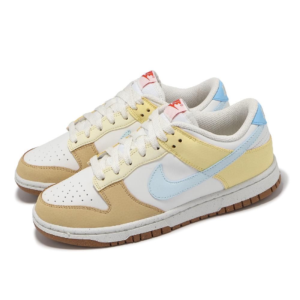 NIKE 耐吉   休閒鞋 Wmns Dunk Low Next Nature 女鞋 白 藍 黃 皮革 低筒 經典 FZ4347-100