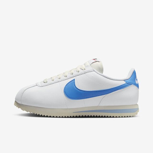 NIKE 耐吉  W Cortez [DN1791-102] 女 休閒鞋 運動 經典 復古 阿甘鞋 皮革 穿搭 白 水藍