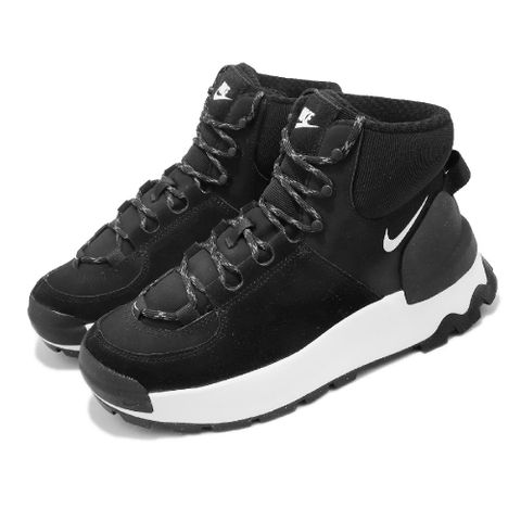 Nike 耐吉 休閒鞋 Wmns City Classic Boot 女鞋 黑 白 靴子 戶外 麂皮 登山 厚底 DQ5601-001