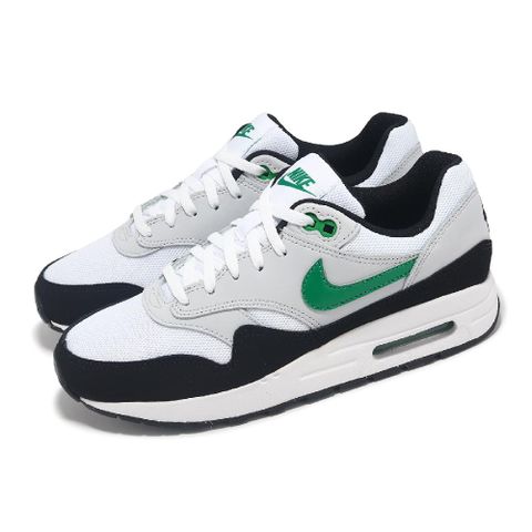 Nike 耐吉 休閒鞋 Air Max 1 GS 大童 女鞋 白 黑 綠 氣墊 復古 運動鞋 DZ3307-108