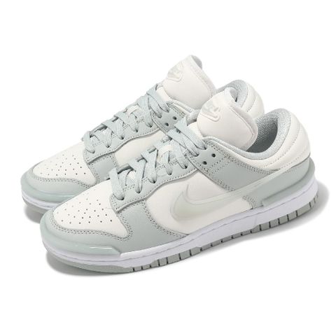 NIKE 耐吉 休閒鞋 Wmns Dunk Low Twist 女鞋 灰 白 皮革 厚鞋舌 運動鞋 DZ2794-004