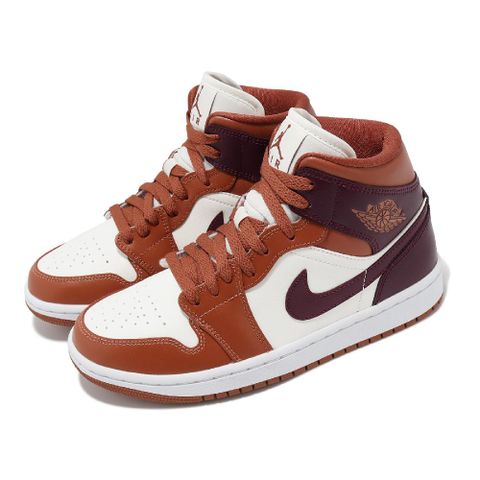 NIKE 耐吉 休閒鞋 Wmns Air Jordan 1 Mid Sky J Orange 女鞋 紅棕 咖啡 AJ1 BQ6472-200