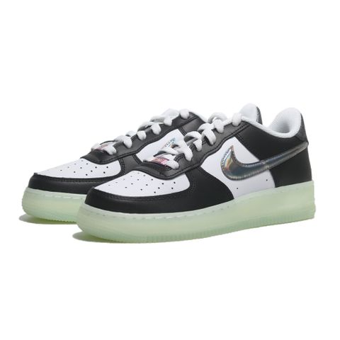 NIKE 耐吉 休閒鞋 AIR FORCE 1 GS 黑白 雷射勾 夜光 新年限定 大童 女 FZ5529-103