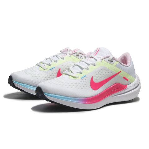 NIKE 耐吉 慢跑鞋 AIR WINFLO 10 白 桃紅黃 輕量 基本款 女 FZ3973-100