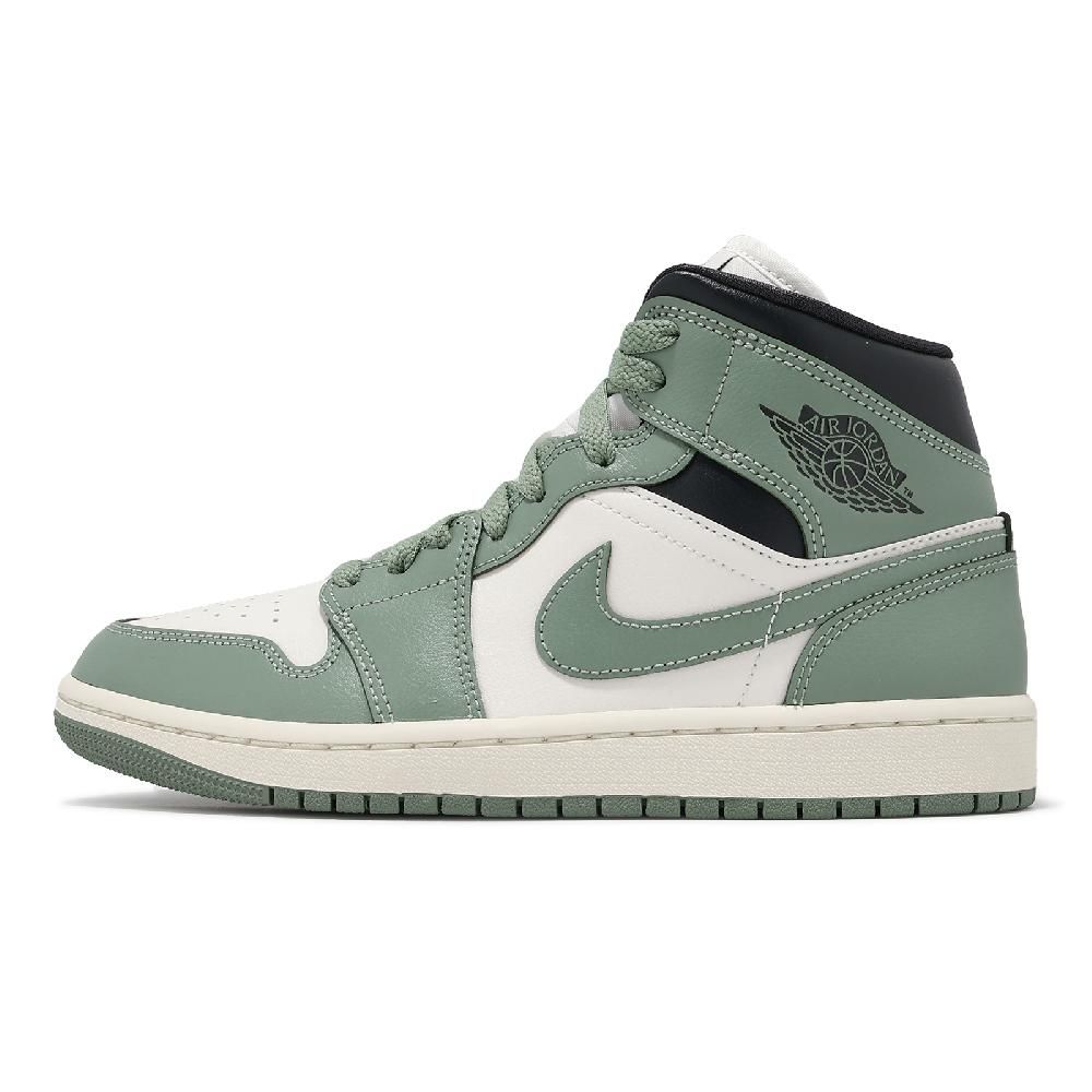 NIKE 耐吉   休閒鞋 Wmns Air Jordan 1 Mid 女鞋 男鞋 苔綠 黑 AJ1 中筒 BQ6472-130