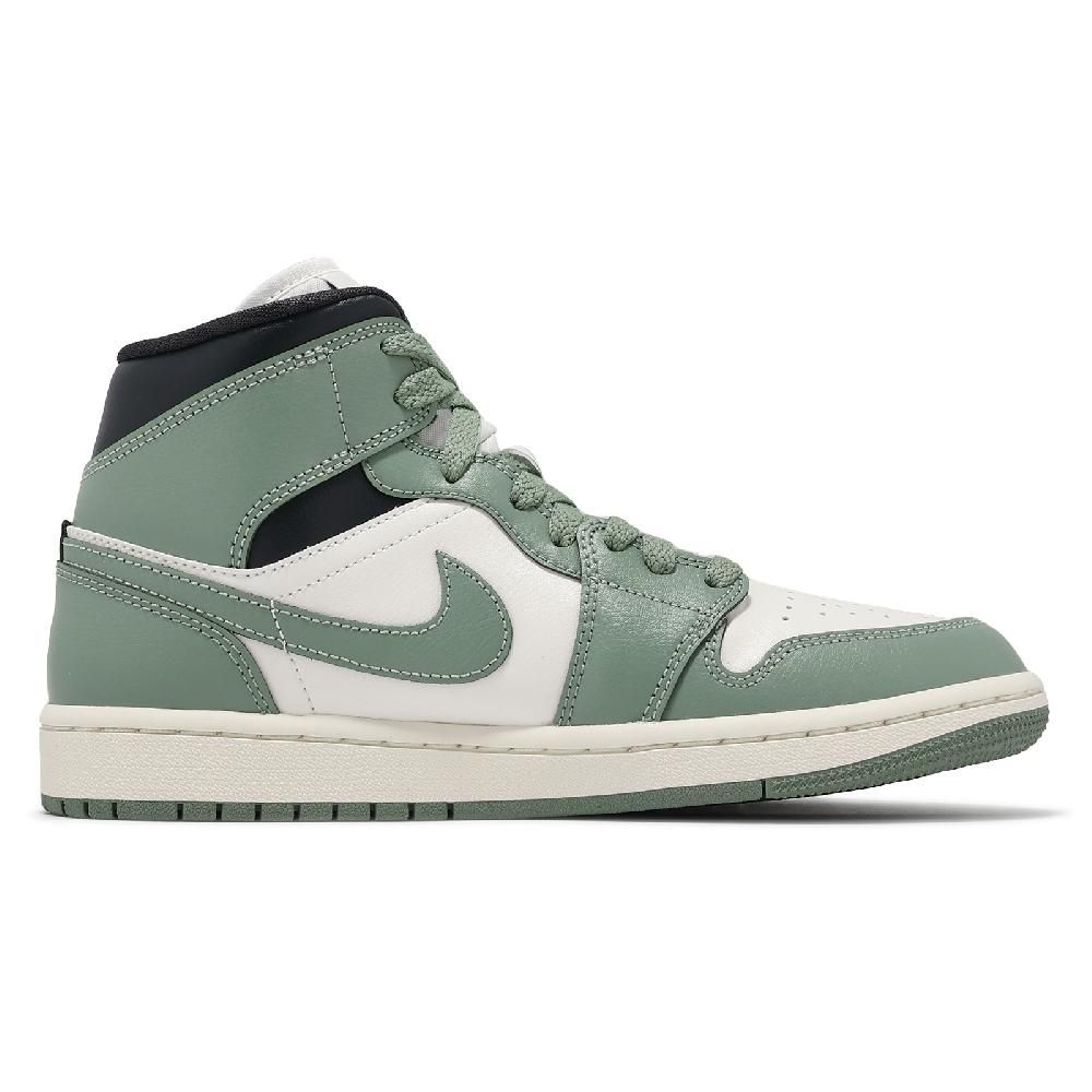 NIKE 耐吉   休閒鞋 Wmns Air Jordan 1 Mid 女鞋 男鞋 苔綠 黑 AJ1 中筒 BQ6472-130