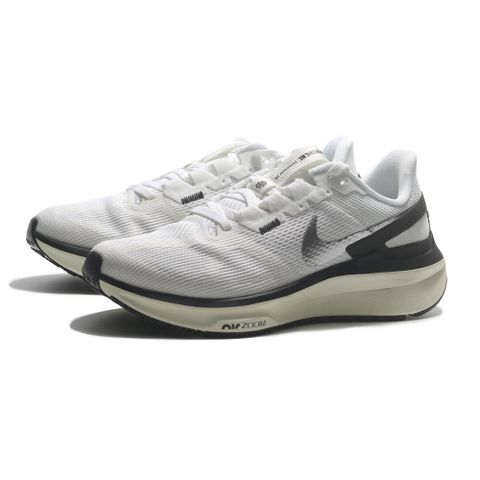 NIKE 耐吉 慢跑鞋 AIR ZOOM STRUCTURE 25 白黑銀 運動鞋 女 DJ7884-104