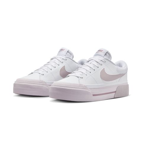 NIKE 耐吉 WMNS COURT LEGACY LIFT 白紫 增高 厚底 女 休閒鞋 DM7590-105