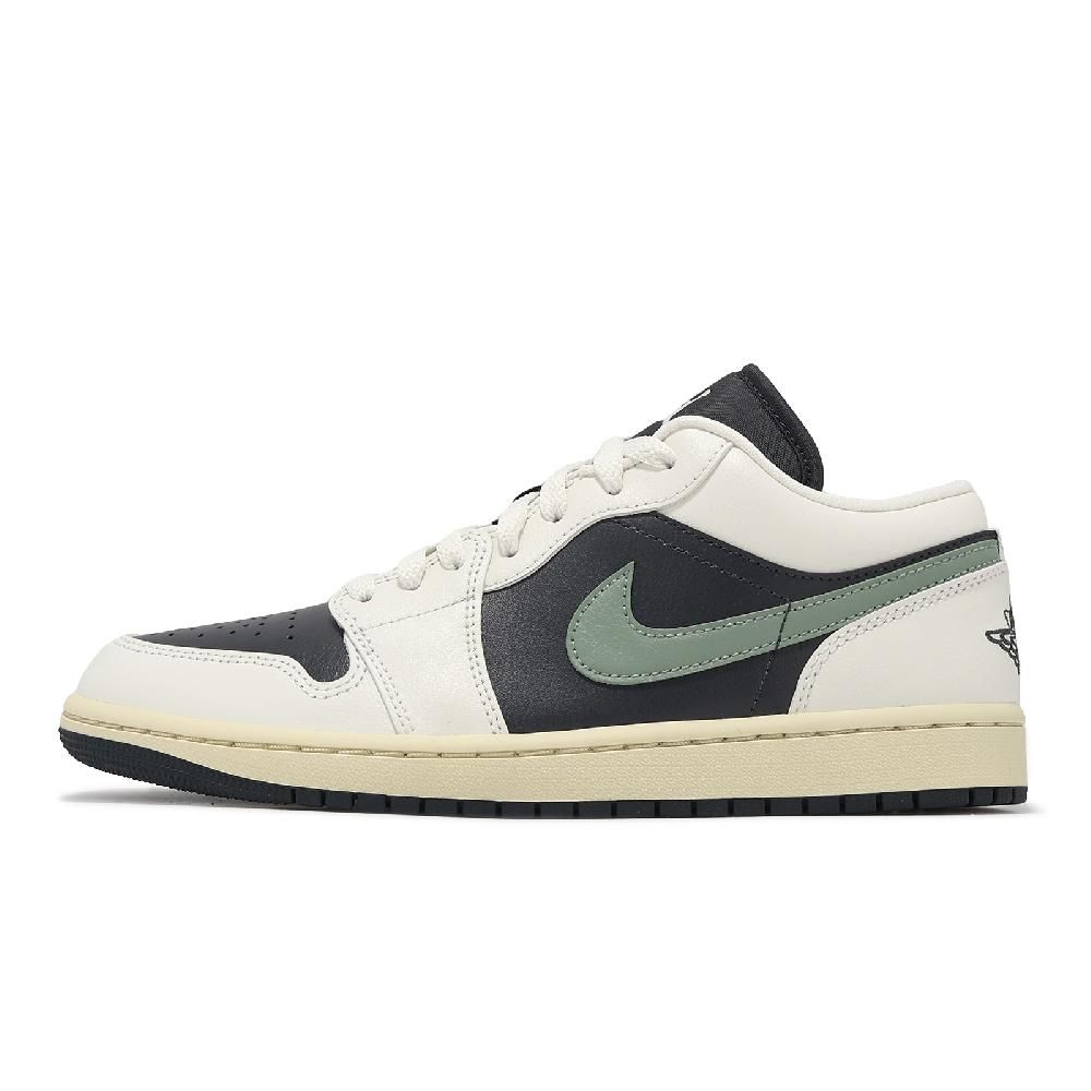 NIKE 耐吉   休閒鞋 Wmns Air Jordan 1 Low Jade Smoke 女鞋 男鞋 米白 黑 綠 AJ1 DC0774-001