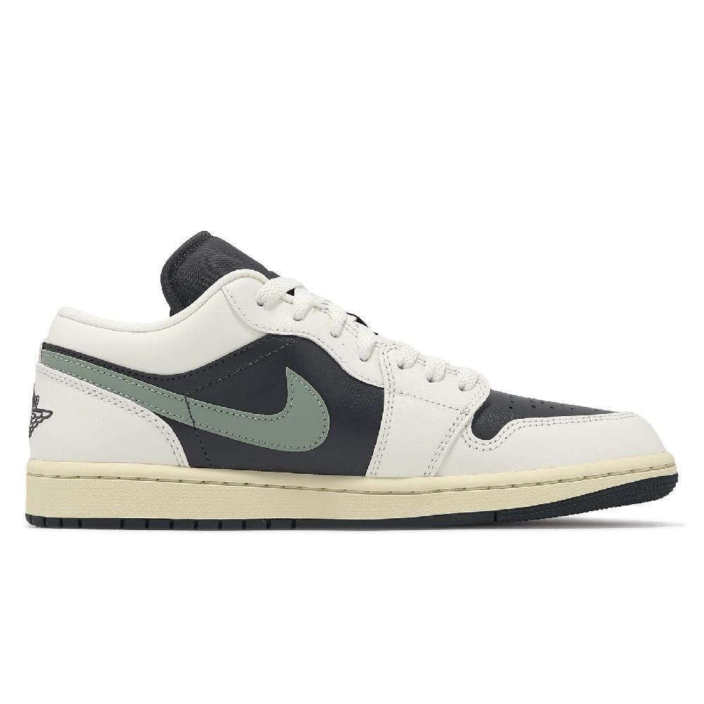 NIKE 耐吉   休閒鞋 Wmns Air Jordan 1 Low Jade Smoke 女鞋 男鞋 米白 黑 綠 AJ1 DC0774-001