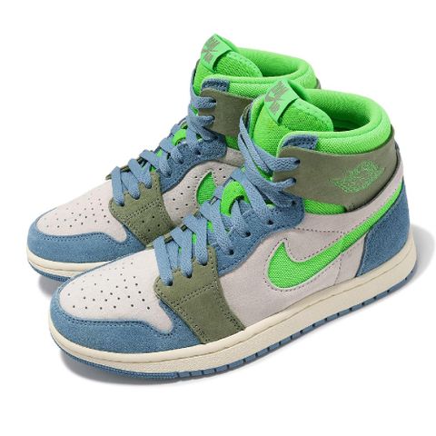 NIKE 耐吉 休閒鞋 Wmns Air Jordan 1 ZM Air CMFT 2 女鞋 藍 螢光綠 AJ1 DV1305-433