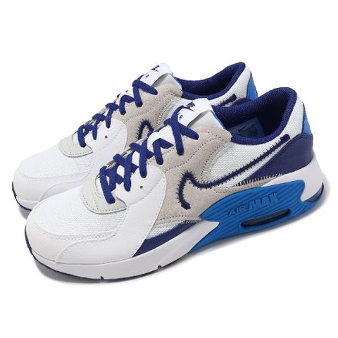 NIKE 耐吉 休閒鞋 Air Max Excee GS 大童 女鞋 白 藍 氣墊 厚底 增高 運動鞋 FB3058-100