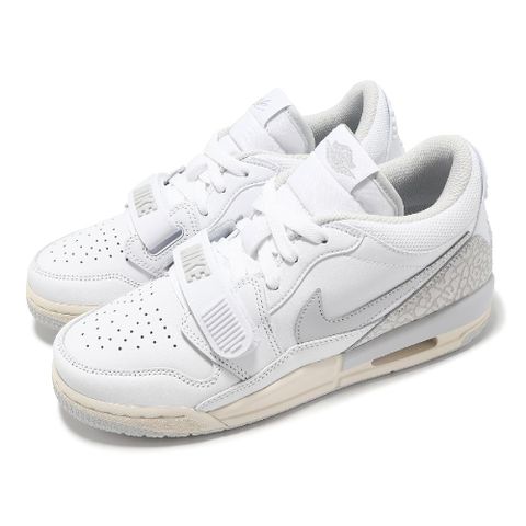 NIKE 耐吉 休閒鞋 Air Jordan Legacy 312 Low GS 大童 女鞋 白 灰 皮革 爆裂紋 HJ3483-101