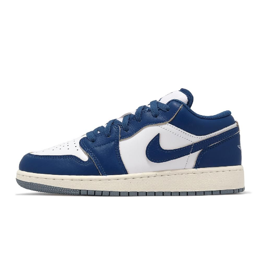 NIKE 耐吉   休閒鞋 Air Jordan 1 Low GS 大童 女鞋 軍藍 白 AJ1 低筒 FN9137-141