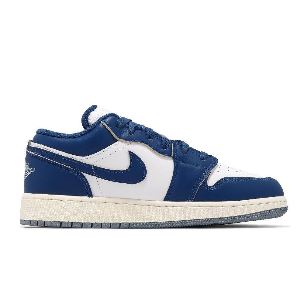 NIKE 耐吉   休閒鞋 Air Jordan 1 Low GS 大童 女鞋 軍藍 白 AJ1 低筒 FN9137-141