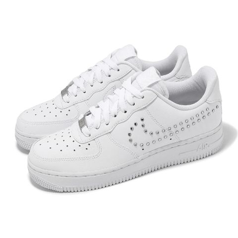 NIKE 耐吉 休閒鞋 Wmns Air Force 1 07 女鞋 白 銀 皮革 AF1 運動鞋 FQ8887-100