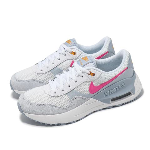 NIKE 耐吉 休閒鞋 Air Max Systm GS 大童 女鞋 白 藍 粉 拼接 氣墊 魔鬼氈 DQ0284-113