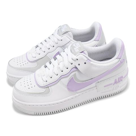 Nike 耐吉 休閒鞋 Wmns AF1 Shadow 女鞋 白 紫 拼接 解構 小白鞋 FN6335-102