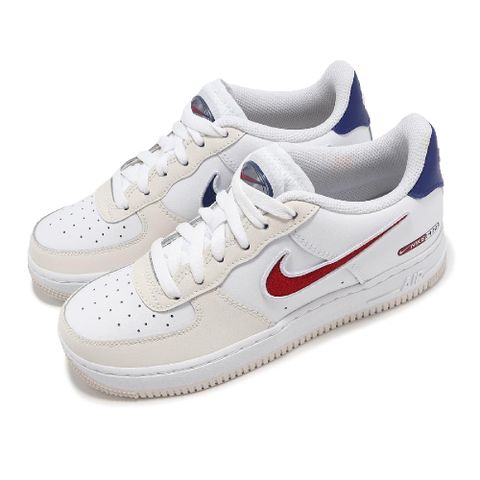 Nike 耐吉 休閒鞋 Air Force 1 LV8 GS 大童 女鞋 鴛鴦 米白 紅 藍 AF1 HF5744-146