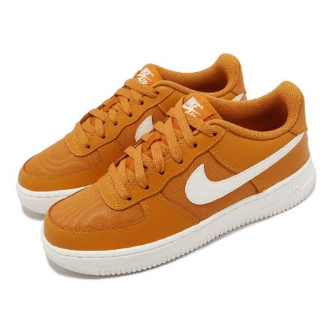 NIKE 耐吉 休閒鞋 Air Force 1 LV8 2 GS 大童鞋 女鞋 棕 白 皮革 AF1  DX1656-800