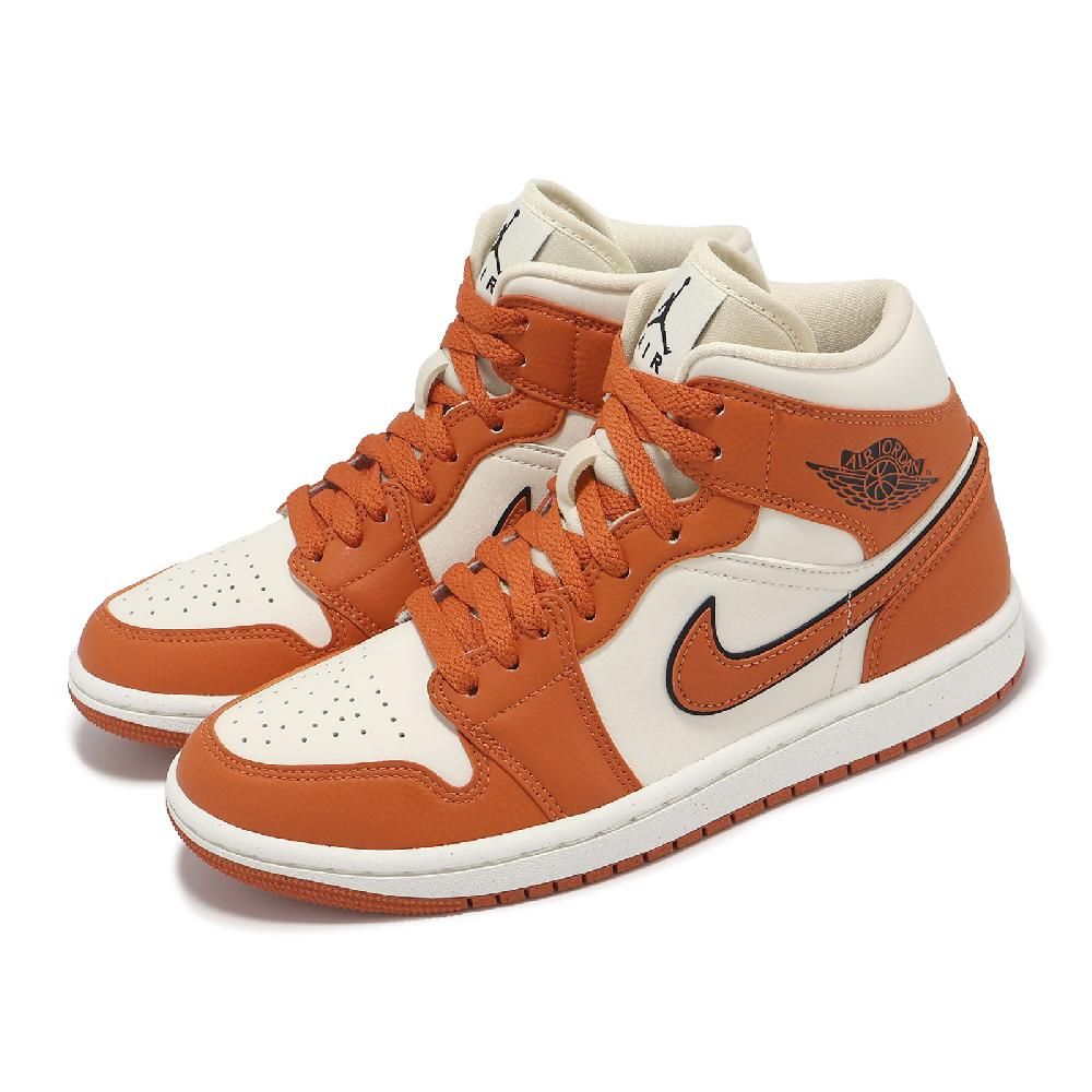 NIKE 耐吉   Wmns Air Jordan 1 Mid SE 白 橘 女鞋 AJ1 Sport Spice 喬丹 DV1302-100