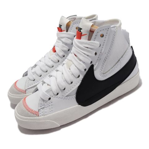 NIKE 耐吉 休閒鞋 Blazer Mid 77 Jumbo 女鞋 經典款 加寬鞋帶 皮革 大勾 白 黑勾 DQ1471-100