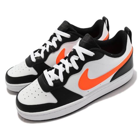 Nike 耐吉 休閒鞋 Court Borough Low 2 GS 白 黑 橘 大童鞋 女鞋 BQ5448-115