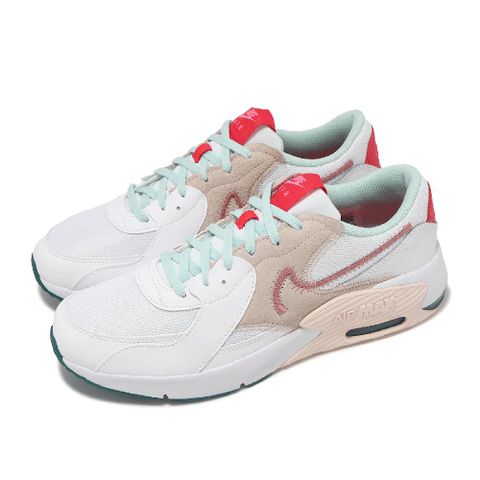 NIKE 耐吉 休閒鞋 Air Max Excee GS 大童 女鞋 米白 紅 綠 氣墊 復古 運動鞋 FB3058-102