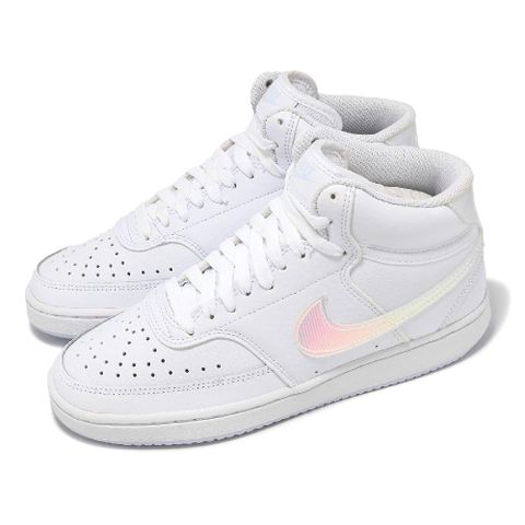 NIKE 耐吉 休閒鞋 Wmns Court Vision Mid 女鞋 白 炫彩 復古 中筒 FD0819-100