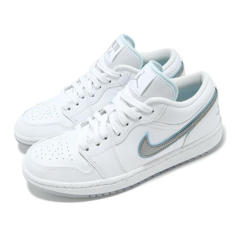 Nike 耐吉 Wmns Air Jordan 1 Low SE 女鞋 白 銀 藍 冰底 喬丹 AJ1 休閒鞋 FB1874-101