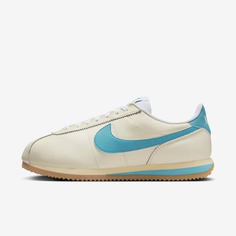 NIKE 耐吉 W Cortez [HF4268-113] 女 休閒鞋 經典 復古 阿甘鞋 皮革 舒適 穿搭 椰奶色 水藍