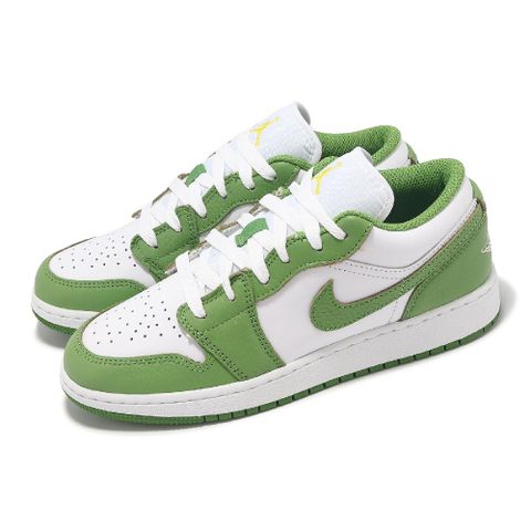 NIKE 耐吉 休閒鞋 Air Jordan 1 Low SE BG 大童 女鞋 白 綠 Chlorophyll  HF4779-100