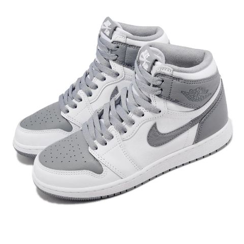 NIKE 耐吉 Air Jordan 1 Retro High OG GS 大童 女鞋 灰 白 經典 Stealth 575441-037