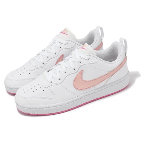 NIKE 耐吉 休閒鞋 Court Borough Low Recraft GS 大童 女鞋 白 粉 皮革 低筒 DV5456-111