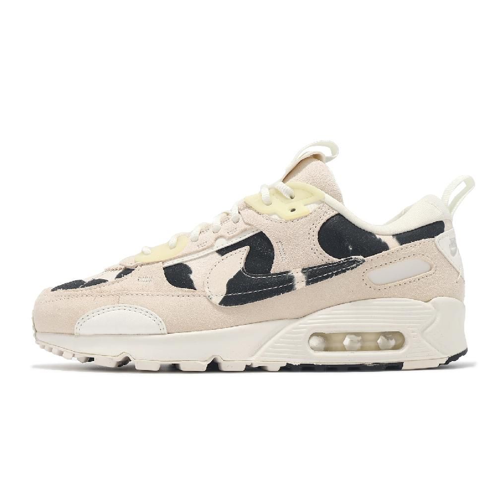 NIKE 耐吉   休閒鞋 Wmns Air Max 90 Futura 女鞋 米白 黑 Cow Print 氣墊 麂皮 FN7170-133