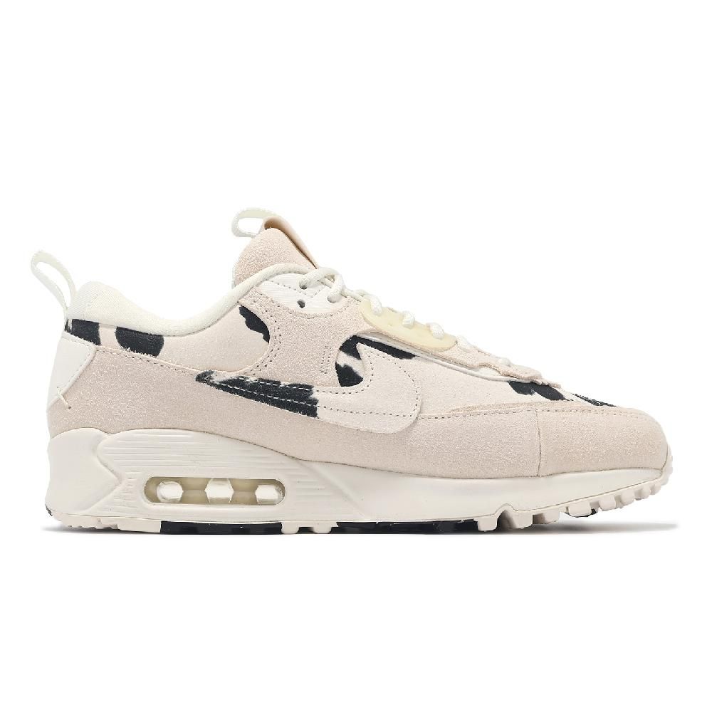 NIKE 耐吉   休閒鞋 Wmns Air Max 90 Futura 女鞋 米白 黑 Cow Print 氣墊 麂皮 FN7170-133