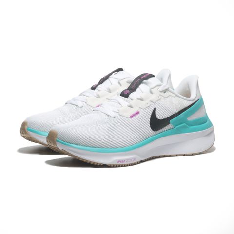 NIKE 耐吉 慢跑鞋 AIR ZOOM STRUCTURE 25 白黑綠 訓練 緩震 女 DJ7884-103