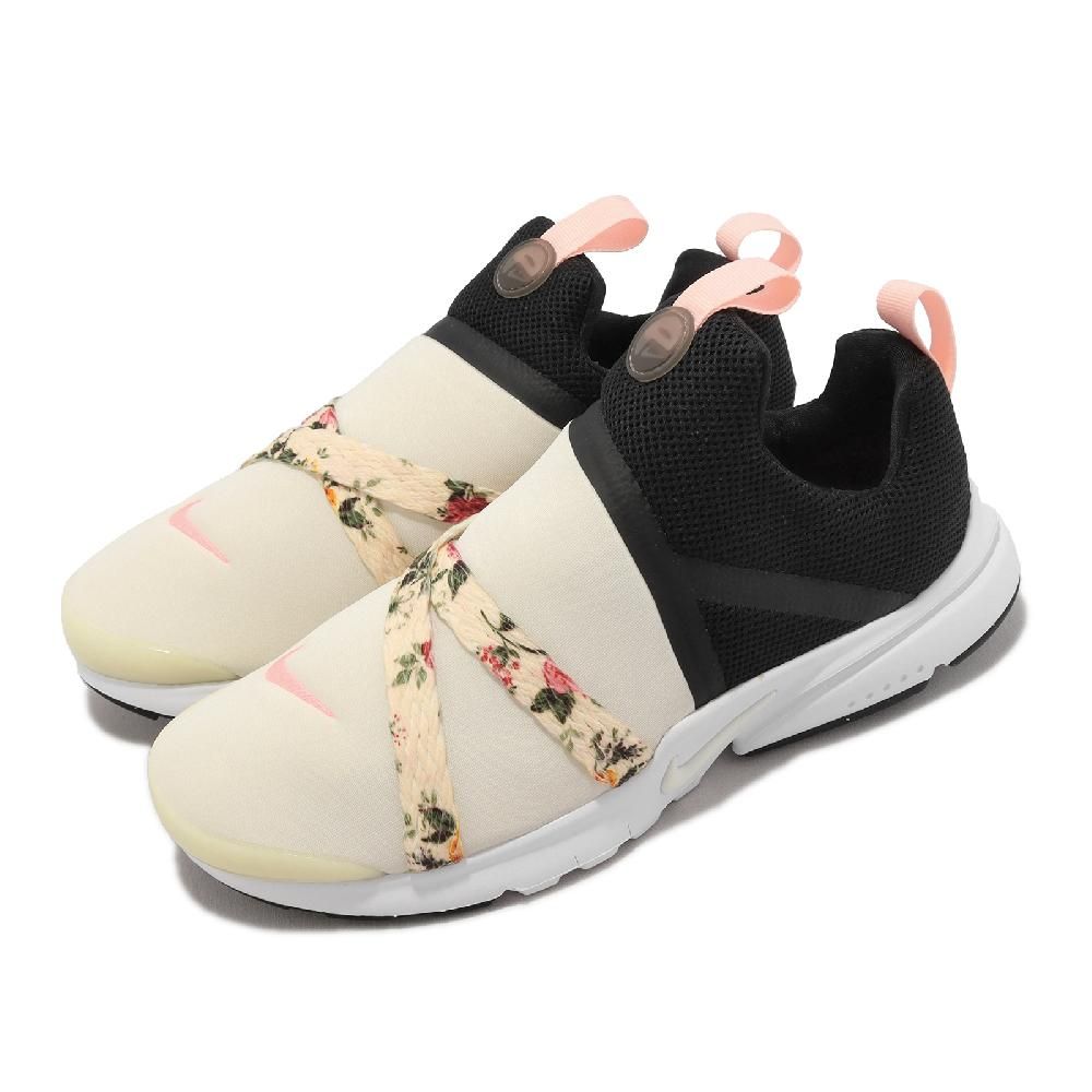 NIKE 耐吉   休閒鞋 Presto Extreme VF GS 女鞋 大童鞋 米白 黑 花卉 套入式 無鞋帶 BQ5294-001