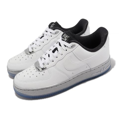 NIKE 耐吉 休閒鞋 Wmns Air Force 1 07 SE 女鞋 白 銀 White Chrome 冰底 DX6764-100