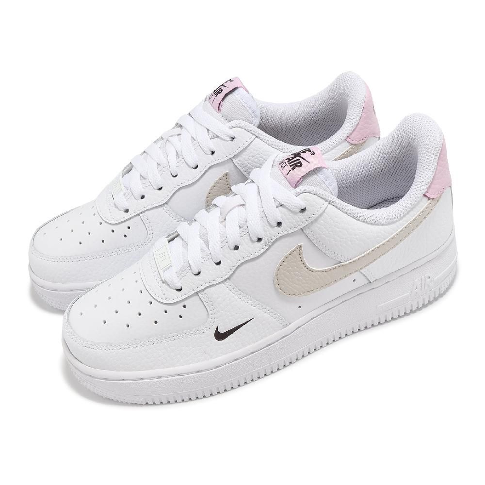 NIKE 耐吉   休閒鞋 Wmns Air Force 1 07 女鞋 白 米白 粉紅 AF1 小勾 HF9992-100