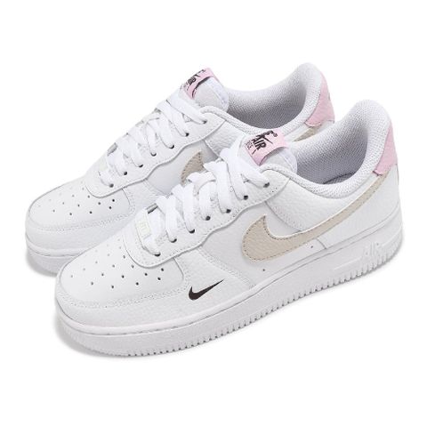 NIKE 耐吉 休閒鞋 Wmns Air Force 1 07 女鞋 白 米白 粉紅 AF1 小勾 HF9992-100