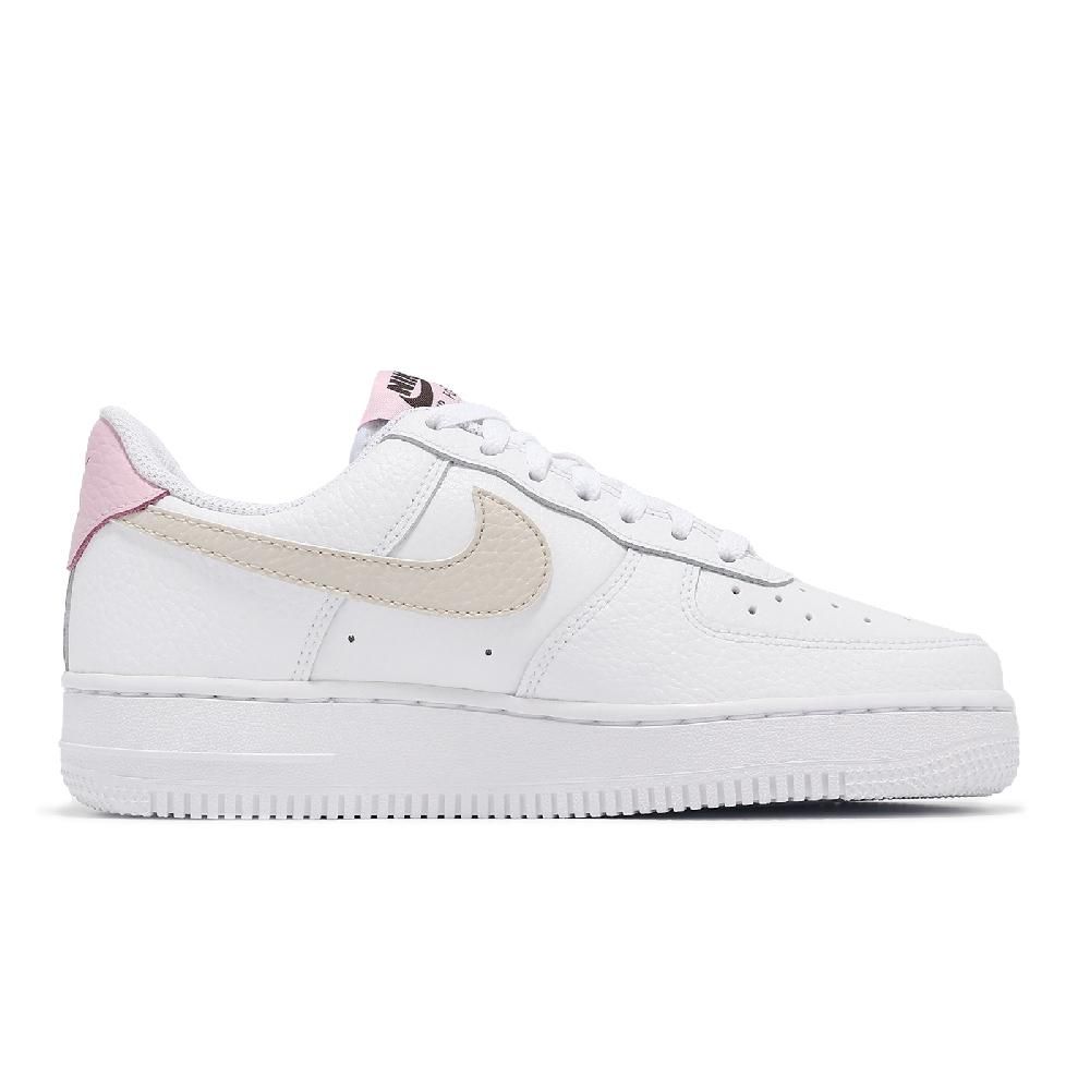 NIKE 耐吉   休閒鞋 Wmns Air Force 1 07 女鞋 白 米白 粉紅 AF1 小勾 HF9992-100