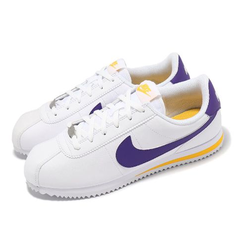 NIKE 耐吉 阿甘鞋 Cortez Basic SL GS 大童 女鞋 白 紫 Lakers 湖人配色 DM0950-105