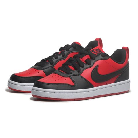 NIKE 耐吉 休閒鞋 COURT BOROUGH LOW 2 GS 黑紅 皮革 大童 女 DV5456-600