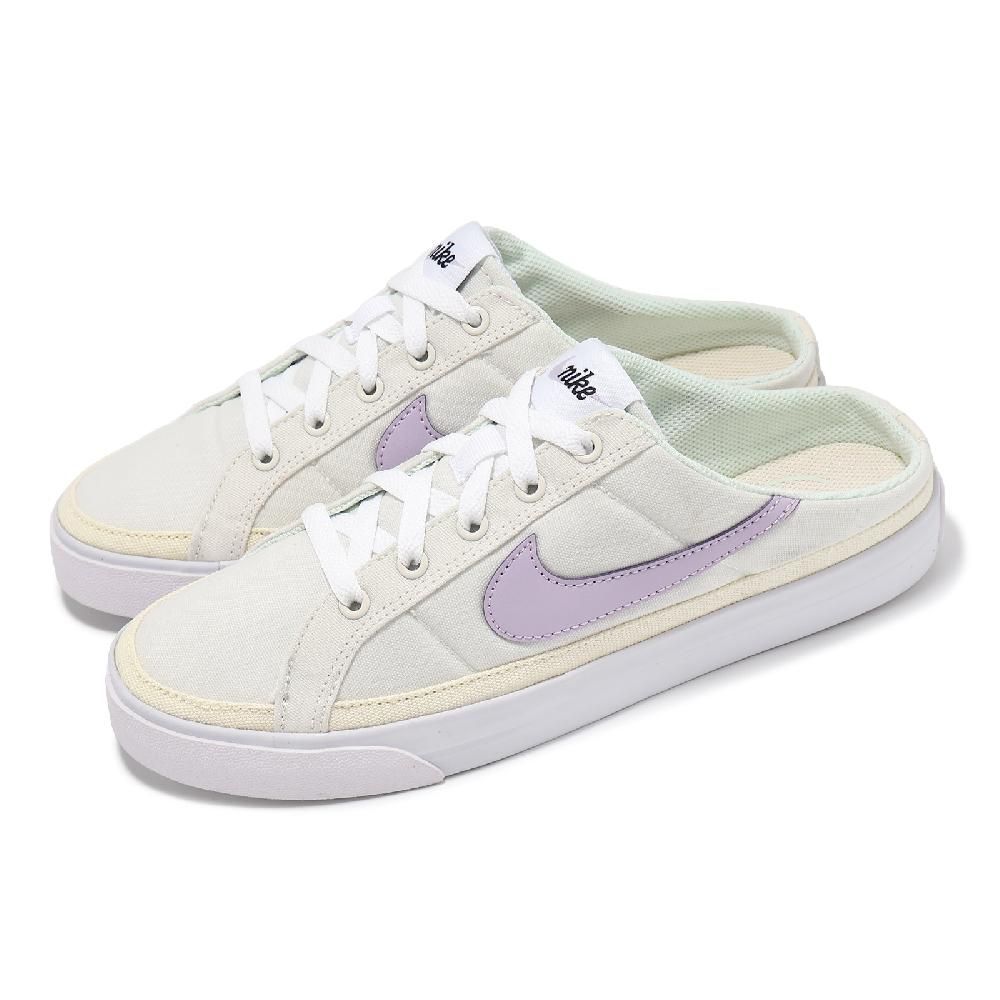 NIKE 耐吉   穆勒鞋 Wmns Court Legacy Mule 女鞋 白 紫 黃 懶人鞋 休閒鞋 HJ3494-151