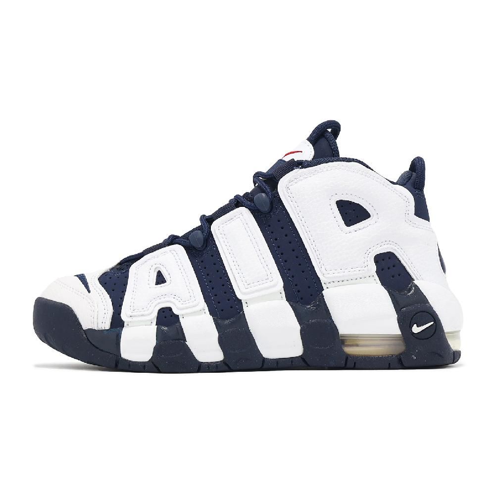 NIKE 耐吉   休閒鞋 Air More Uptempo GS 大童 女鞋 藍 白 奧運 美國隊 氣墊 FV5371-100