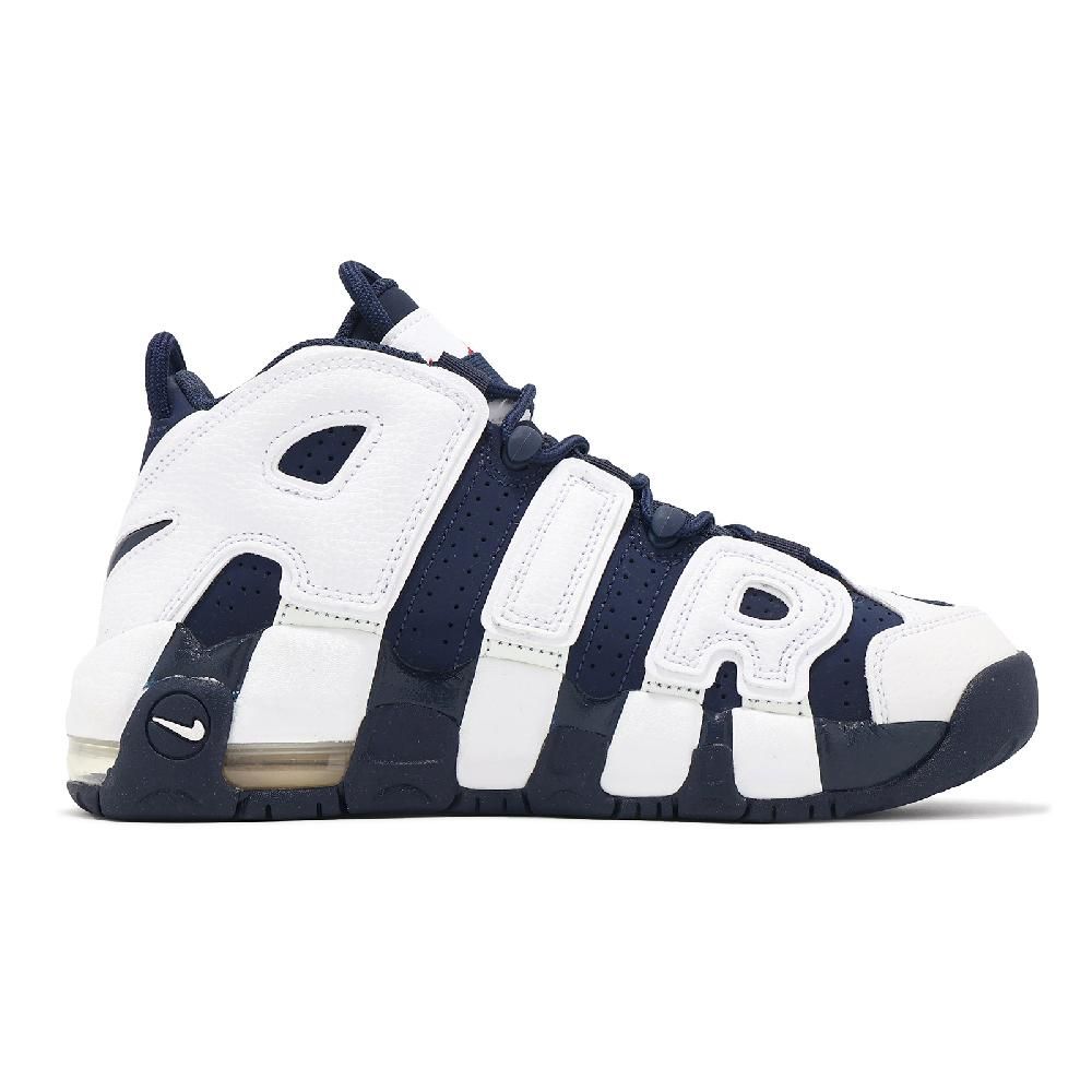 NIKE 耐吉   休閒鞋 Air More Uptempo GS 大童 女鞋 藍 白 奧運 美國隊 氣墊 FV5371-100