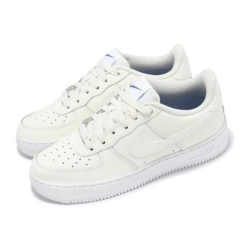 NIKE 耐吉 休閒鞋 Air Force 1 LV8 GS 大童 女鞋 骨白 藍 AF1 FV7725-100