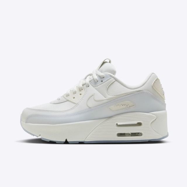 NIKE 耐吉  Air Max 90 Lv8 HF0782-100 女 休閒鞋 運動 復古 雙層氣墊 緩震 厚底 白 淺灰